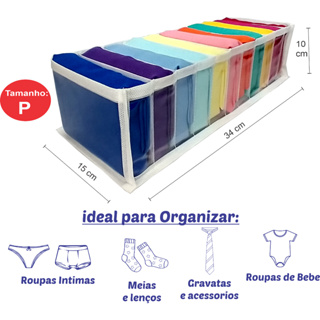 Organizador De Gavetas tamanho "P" ideal para calcinhas, Meias, Cuecas 01/03/04/05/10 Unid.  - Comprei Organizei! em Oferta na Shopee
