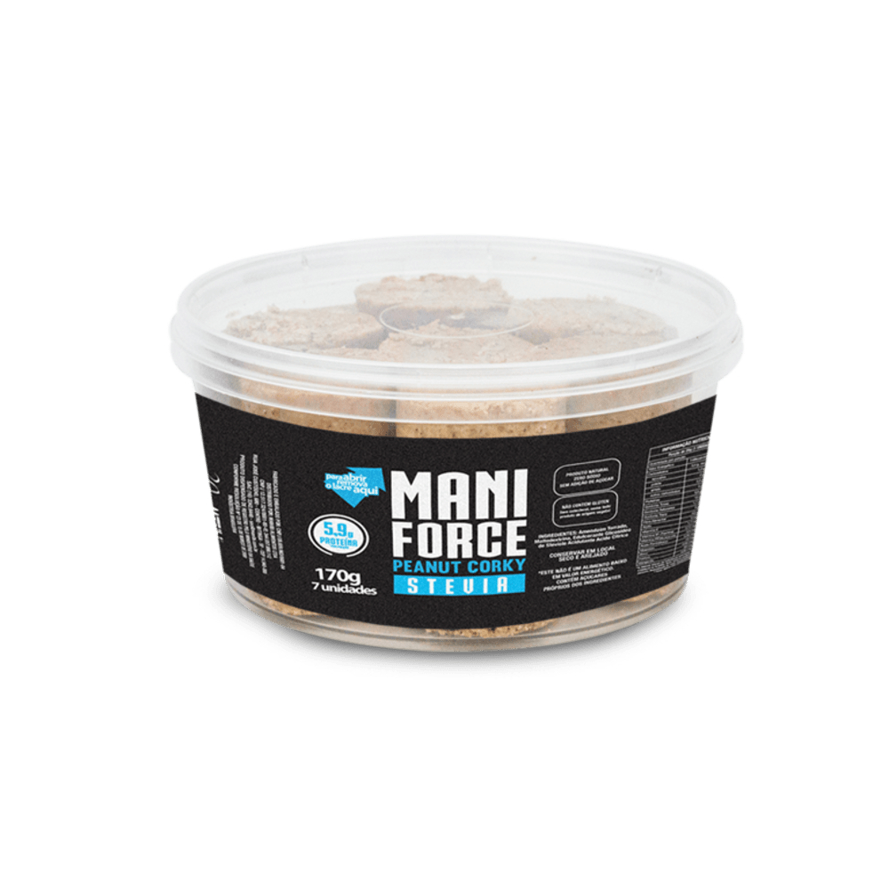 Paçoca Rolha Zero Açúcar 170g - 07 Unidades - Maniforce em Oferta na Shopee