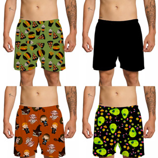 Kit Com 4 Bermuda Samba Canção Masculina Pijama Casal