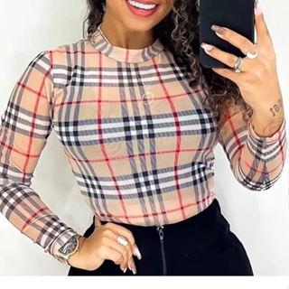 Body Tule Feminino tranparencia- Xadrez Manga Longa tendencia / Bodi xadrez moda inverno em Oferta na Shopee