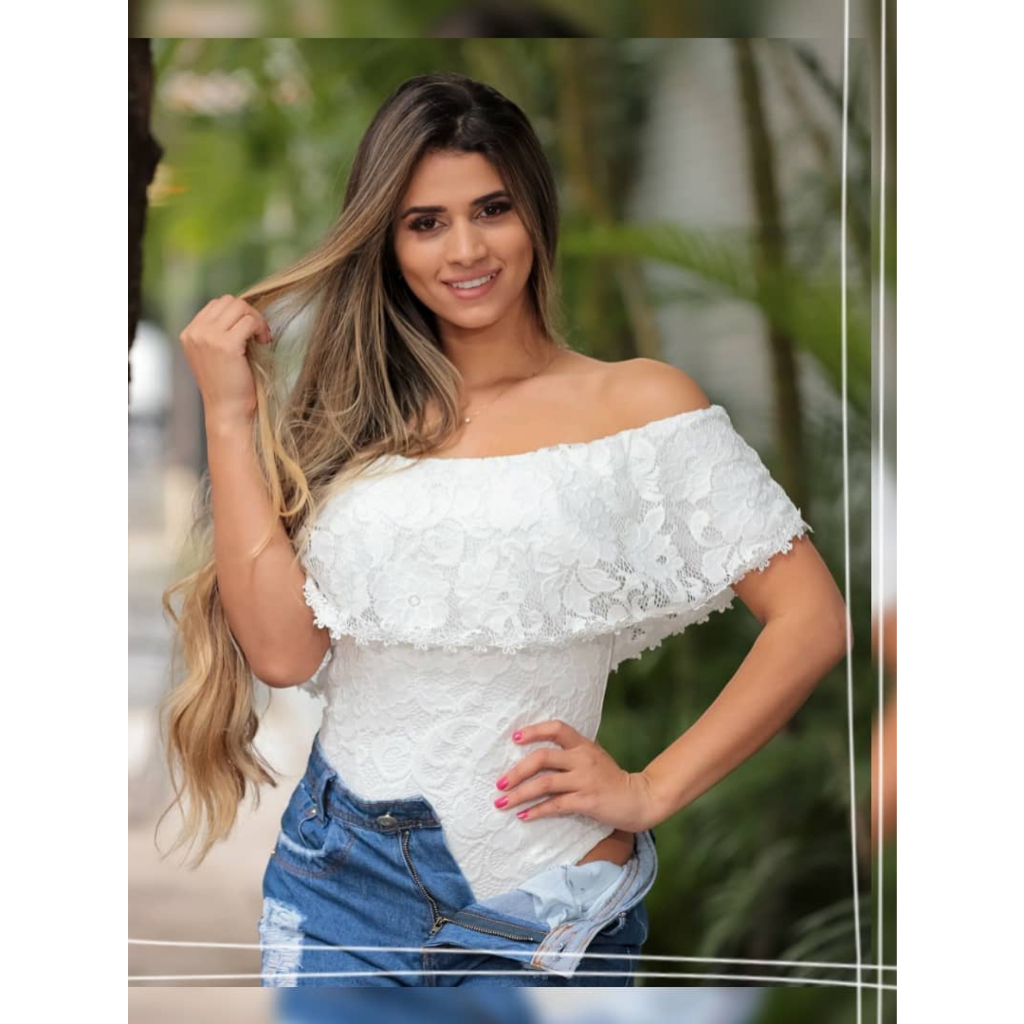 body ciganinha rendadado de manguinha