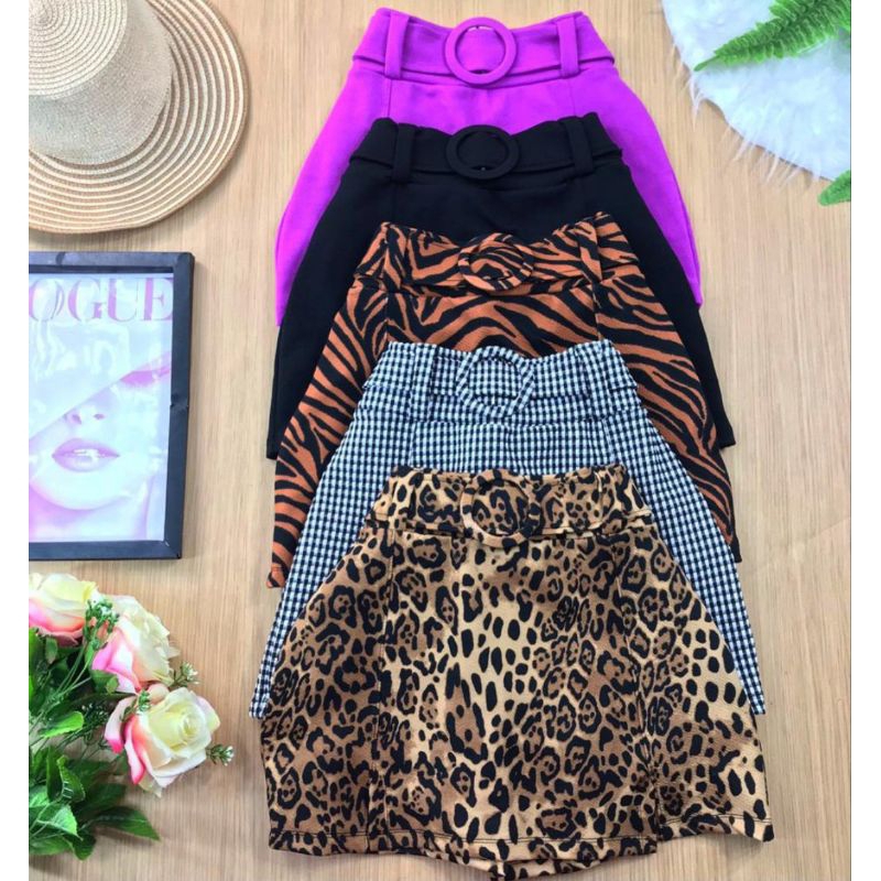 SHORT SAIA FEMININO ADULTO ESTAMPADO 36 AO 46