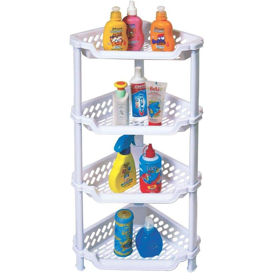 Porta Shampoo Cantoneira Sabonete Produtos de Banho Suporte Organizador Plástico 4 Andares