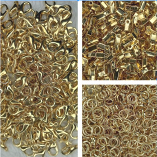 Kit fecho Lagosta níquel ou dourado + Terminal quadrado + Argola para pulseiras tamanhos 12mm / 13mm ( Leia o anuncio antes das compras)