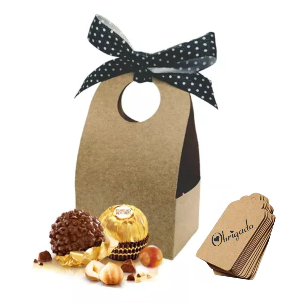 50 Mini caixinhas kraft  bombom  Embalagem para Biju Bijuteria Joia Lembrancinhas Aniversario ou Casamento Marrom kraft - Caixa Presente
