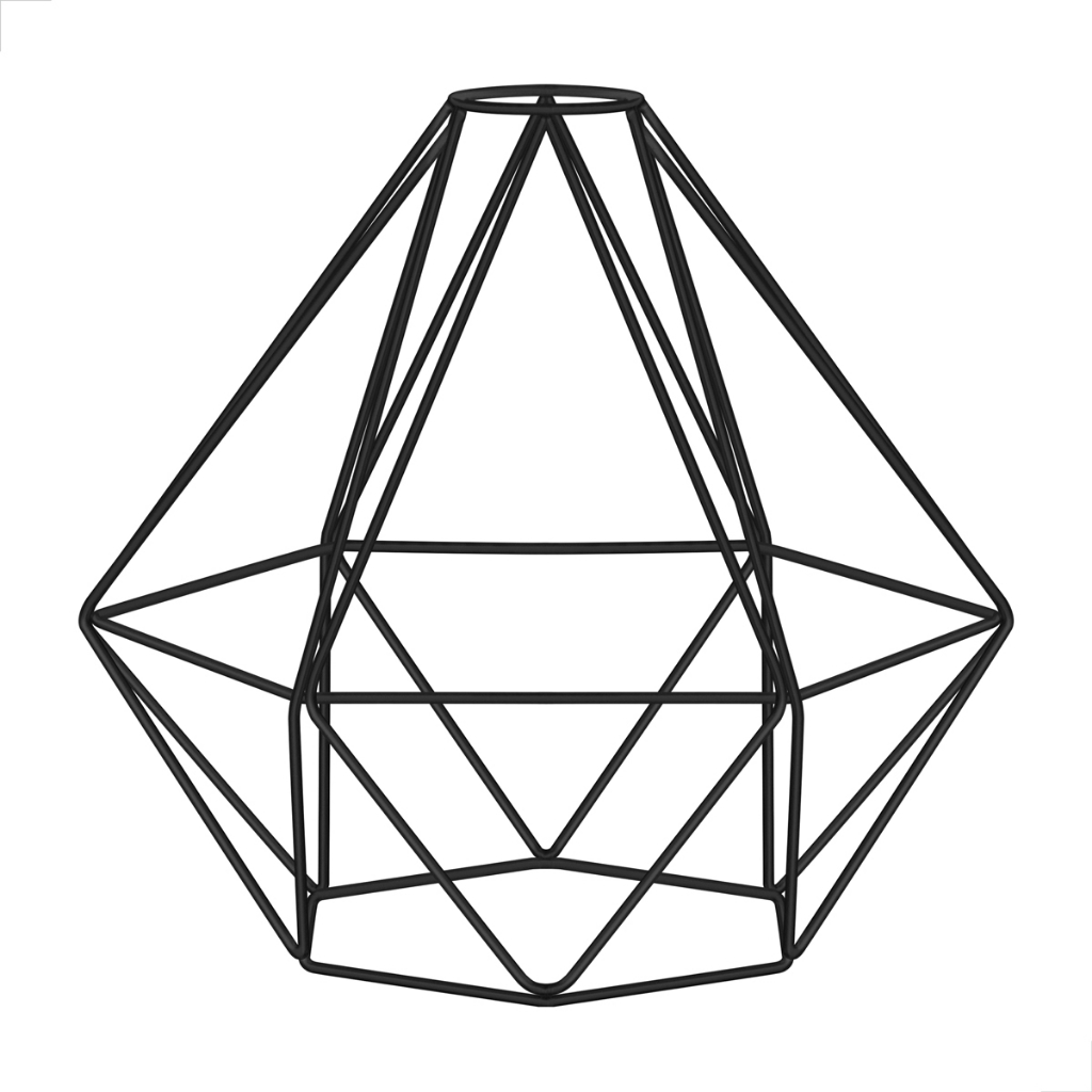 Pendente Diamante, Somente o Aramado, Ideal Para Iluminação, Decoração, Pendentes, Abajures, Decoração, Disponível em 4 Cores, Preto, Dourado, Cromado, Cobre, Branco
