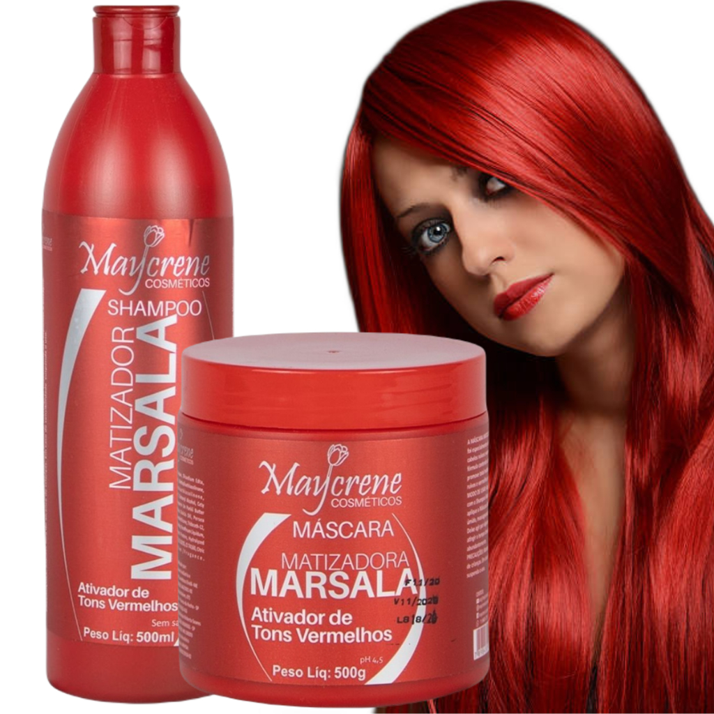 Kit Shampoo Mascara Marsala Matizador Cabelo Vermelho em Oferta na Shopee