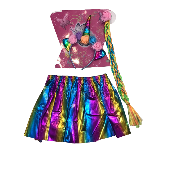 Fantasia Carnaval Halloween Unicórnio + Tiara + Trança