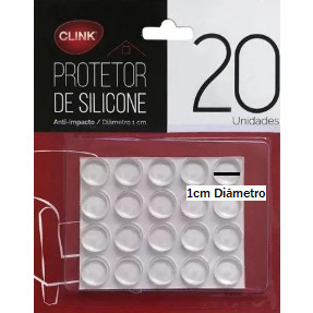 Protetor Adesivo Silicone Anti-Impacto Redondo 20 Ou 12 Unidades Clink Multiuso Universal