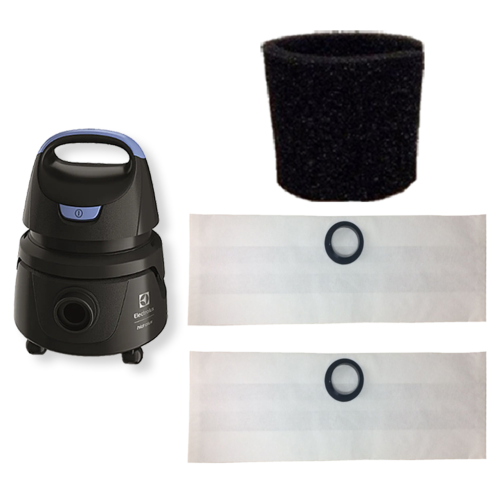 3 Sacos + Filtro de Espuma Permanente Motor Refil Coletor Bag Cartucho Aspirador de Pó Electrolux Hidrolux AWD01