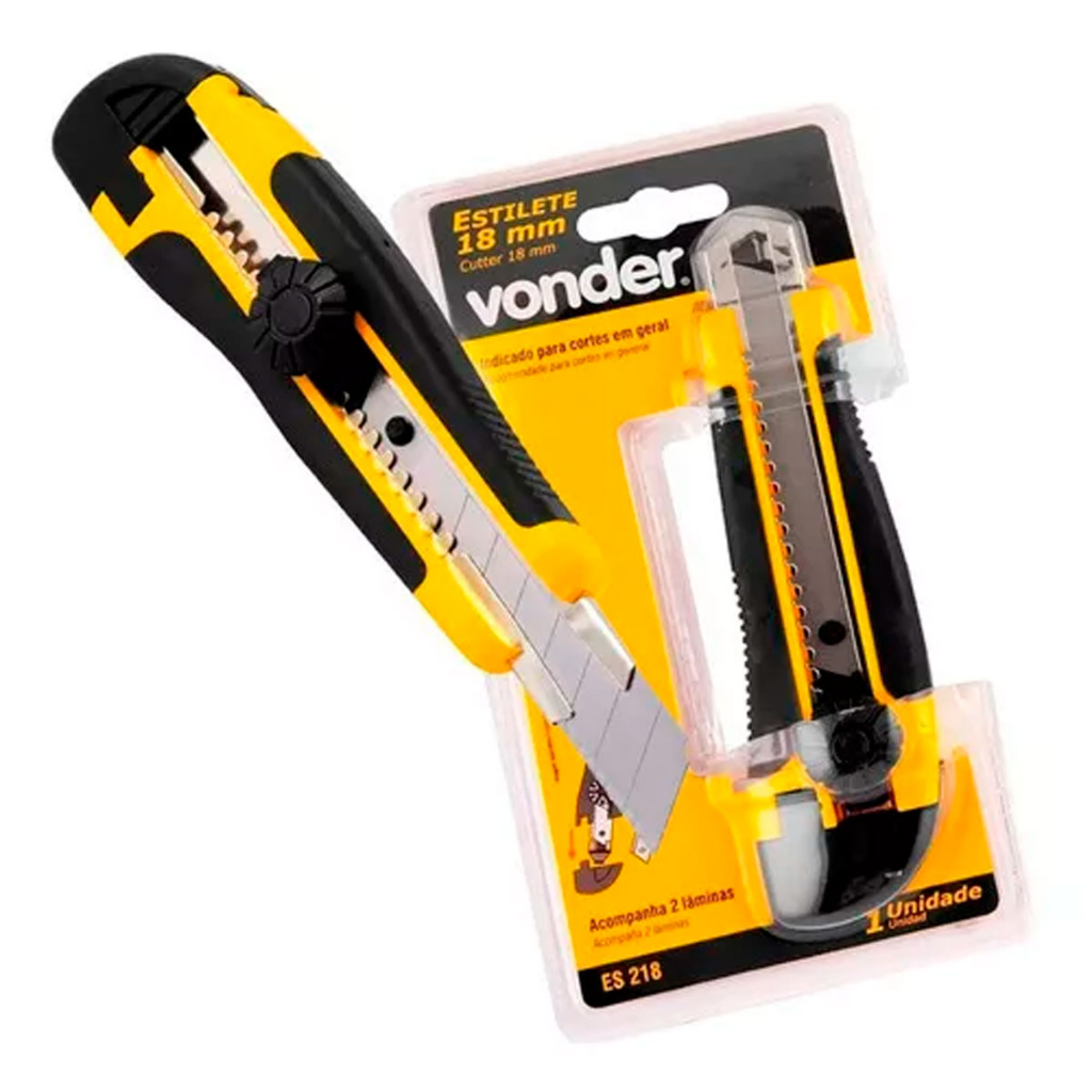 Estilete Profissional Emborrachado Com Trava 18mm em Oferta na Shopee