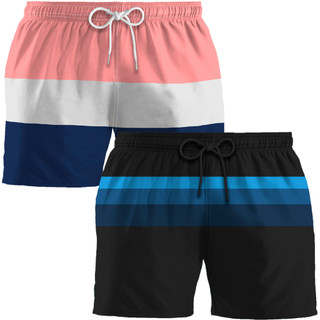 Kit 2 Shorts Praia Masculino Tactel Bermuda Masculina Verão Casual Esportivo P ao XG Com Bolsos Envios Rapido