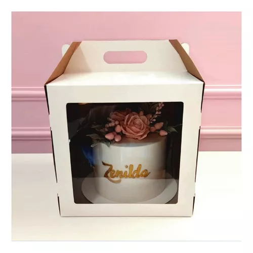 KIT 5~20 Caixas Bolo Alto Visor Confeitaria Cakebox 15x15x15cm - Bentô Cake - Mini Bolo em Oferta na Shopee