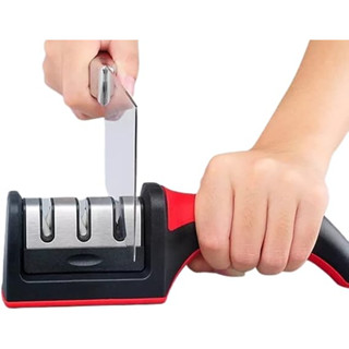 Amolador Afiador De Facas Em Aço Inox Profissional Com 3 Afiadores Profissional