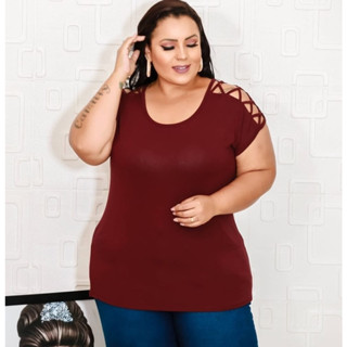 KIT 3 BLUSAS PLUS SIZE GG MODINHA FEMININA
