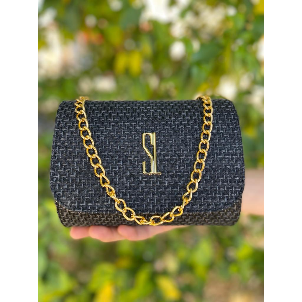 Bolsa Feminina Baladinha - Bolsa-Carteira de Mão Feminina para Festa com Corrente Transversal