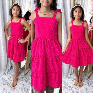 Vestido Infantil  e Juvenil  Regata com Babados Moda Bloguerinha