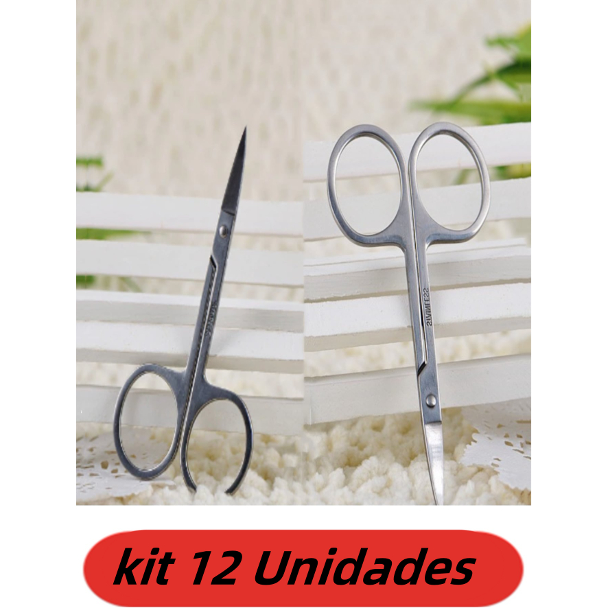 Kit 12 Un Tesoura Para Manicure - Sobrancelha em Oferta na Shopee