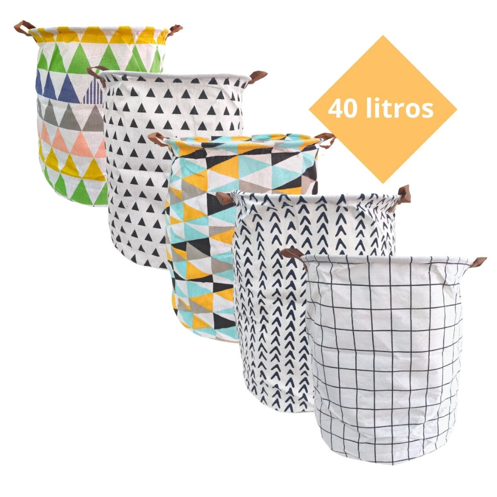 Cesto De Roupa Suja Organizador de Brinquedos Dobrável