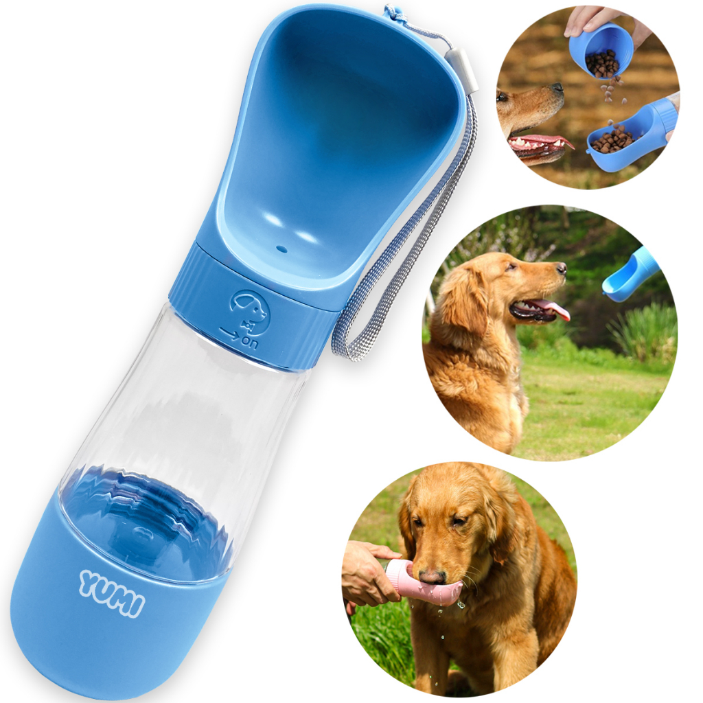 Garrafa Garrafinha Bebedouro Portátil para Cães Passeio Pet Gato Cachorro Multifuncional Comedouro água ração