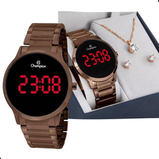Relógio Digital Feminino Champion Chocolate CH40142R