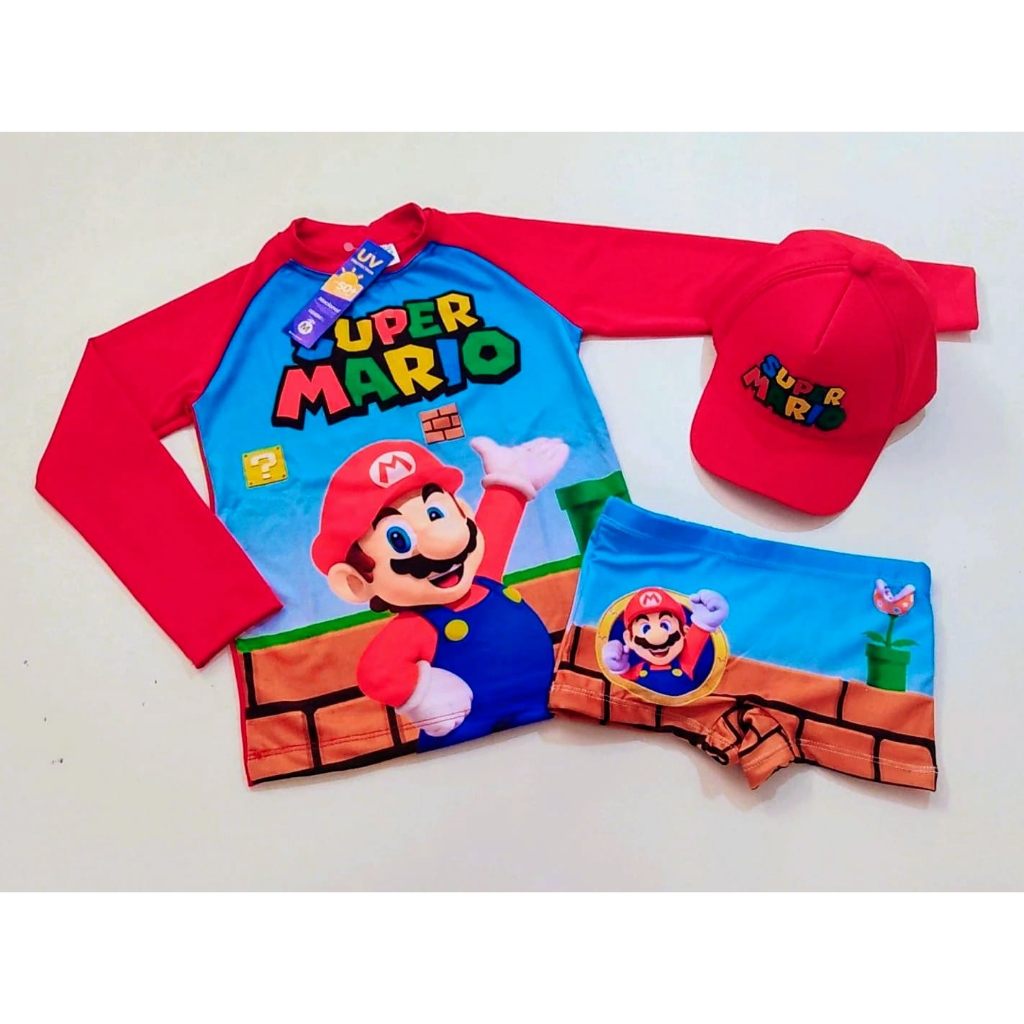 Kit Sunga Bebê e Infantil + Blusa com Proteção Solar Infantil UV50 + Boné