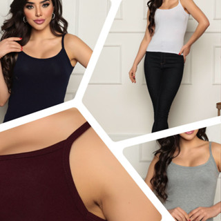 kit 3 Regata de alcinha feminina blusinha básica lisa para o dia a dia/blusinha alcinha regata basica regatade alcinha