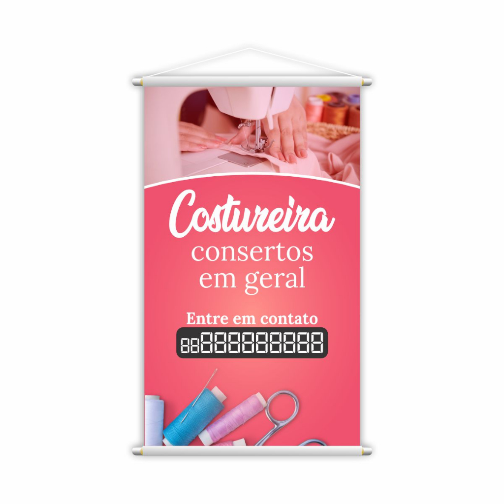 Banner Costureira Consertos em Geral Contato