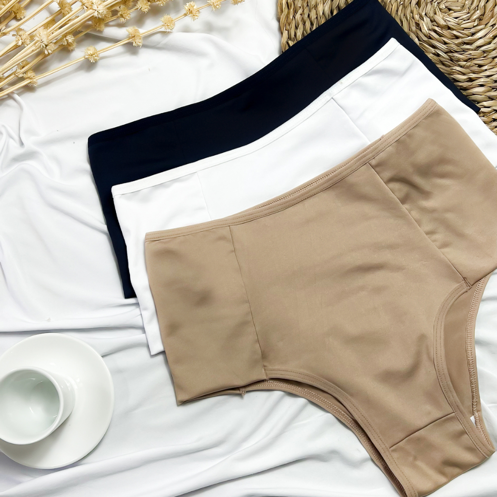 Kit com 5 Calcinhas Cintura Alta Pala Dupla Forro 100% Algodão Nâo Marca Cós Alto Com Ultra Conforto em Oferta na Shopee