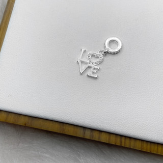 Berloque Love com zircônias de prata 925 coração cravejado