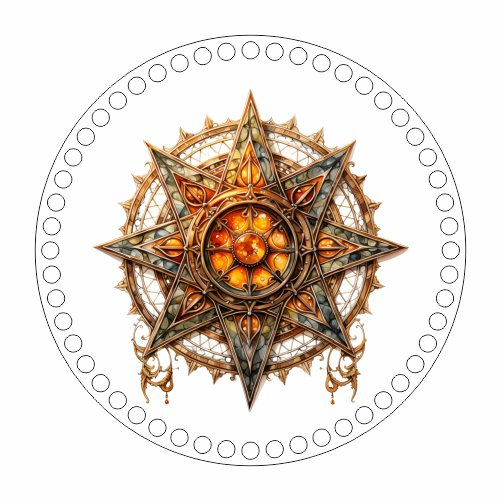 Base MDF Fio de Malha Crochê Símbolo Mandala Celta Viking