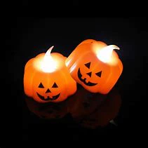 2 Unid Vela Led Abóbora Decoração Halloween