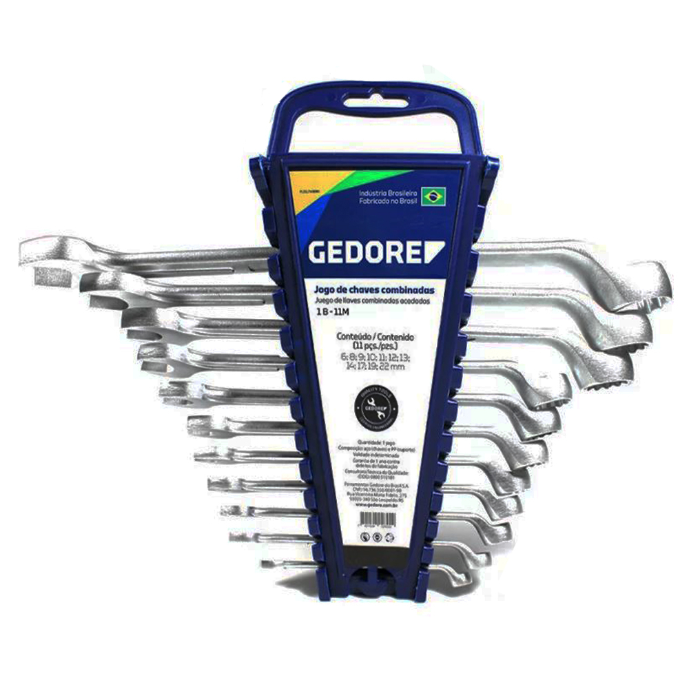 Jogo de Chaves Combinadas 6 a 22 mm com 11 Peças Gedore 1B-11M em Oferta na Shopee