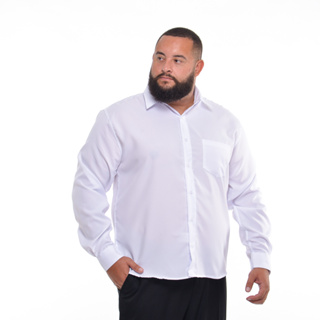 Camisa Social Masculina Manga Longa Extra Grande Plus Size Premium Luxo em Oferta na Shopee