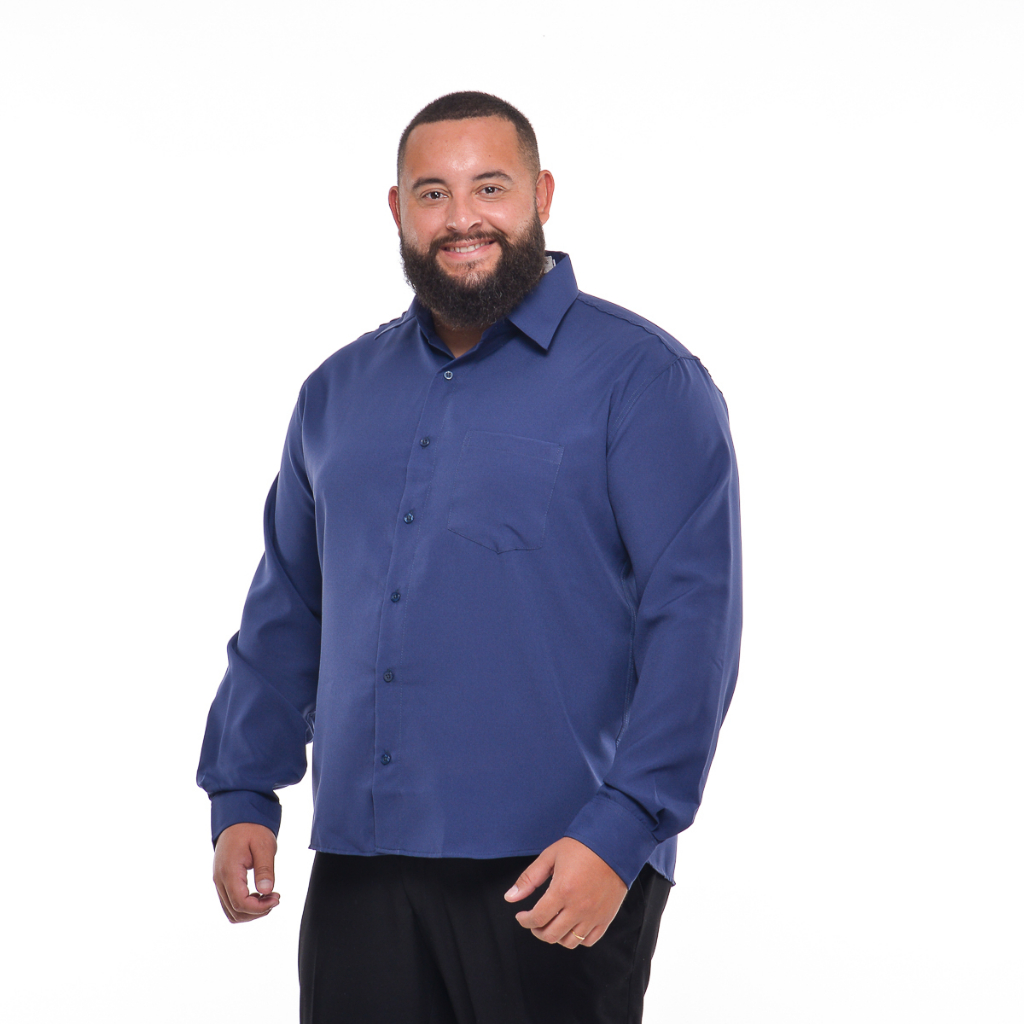 Camisa Camiseta Extra Grande Plus Size Social Masculina Manga Longa Premium Luxo em Oferta na Shopee
