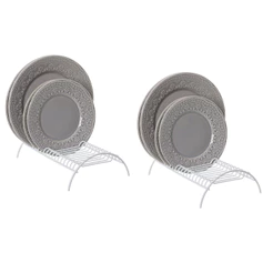 Kit 2 Organizador Suporte Para Pratos Vertical Armário Cozinha Metaltru