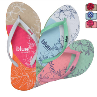 Chinelo Feminino Blue Style Flower - LANÇAMENTO