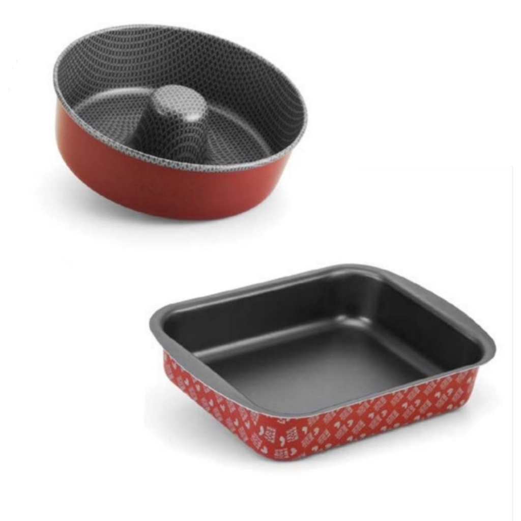 Kit Assadeiras de Teflon Retangular 33,5x24CM e Forma de Bolo Antiaderente 22CM em Oferta na Shopee