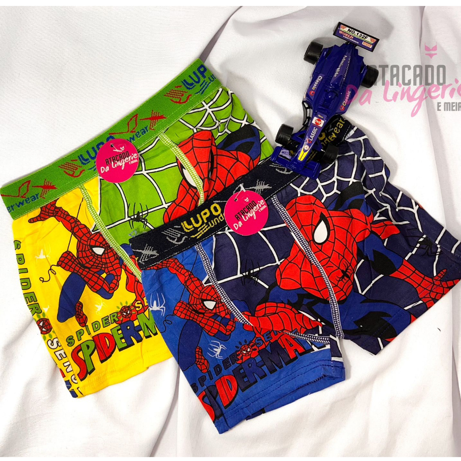 Kit 3 Cueca Infantil Algodão MULTIMARCAS Conforto Menino Personagens Lup Cowboy Canbeier