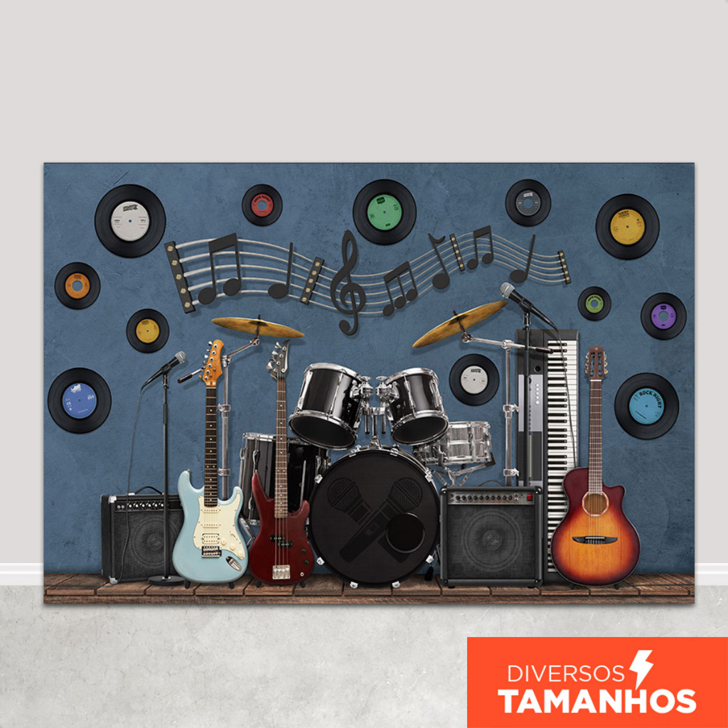 Fundo Fotográfico Banda Cenário Instrumentos Musicais Painel Em Tecido Sublimado para Foto em Oferta na Shopee