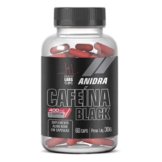 Cafeína Black 400mg Health Labs Anidra 60 Cápsulas em Oferta na Shopee