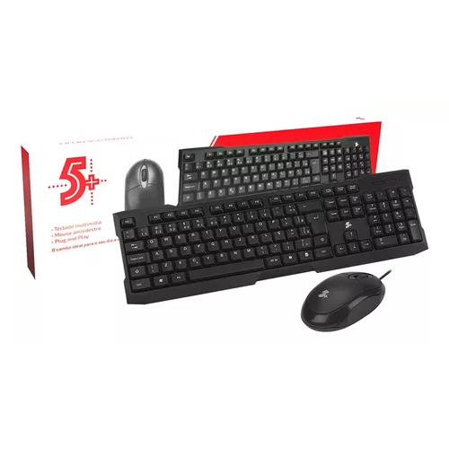Kit Teclado Usb Office + Mouse Usb Office 1000 Dpi Combo 5+