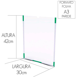 Prontuário Display A3 Acrílico Expositor Avisos Folha Papel Informações Organizador Escritório Loja em Oferta na Shopee