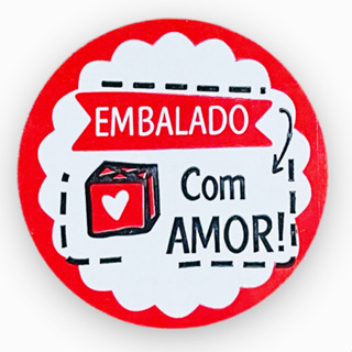 Etiqueta adesiva " Embalado com amor" em Oferta na Shopee