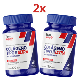 Kit Colageno Tipo 2 Ultra Tem Supply 240 Cáps 690mg em Oferta na Shopee