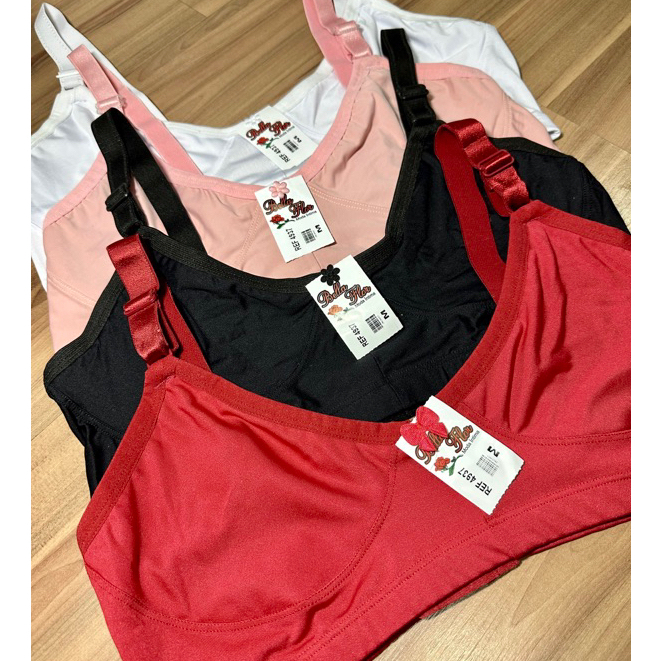 KIT 2 Sutiãs Reforçado Sem Bojo Liso Alça Reforçada Sustentação Plus Size