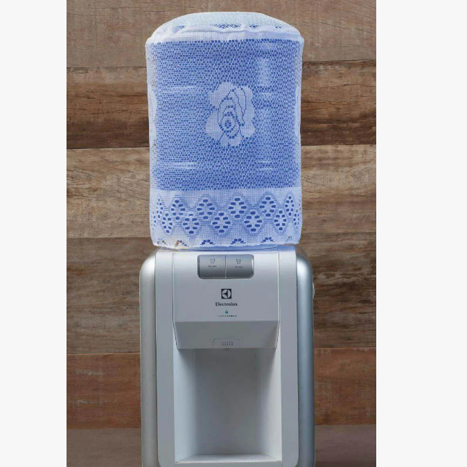 Capa para Galão de Água 20L Renda Estampada Branca