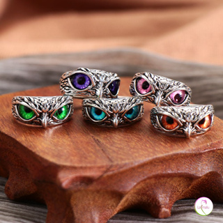 Anel Bijuteria Regulável Olhos de Coruja - Várias Cores em Oferta na Shopee