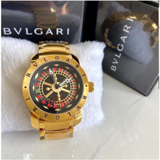Relogio Dourado Banhado a Ouro Cassino Roleta Giratoria 18k Pesado Luxo Masculino