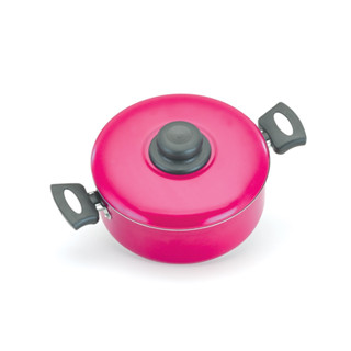 Panela Caçarola Com Tampa Alumínio Nacional N°16 Rosa 1,4 L